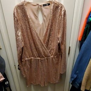 Rose Gold sequin romper